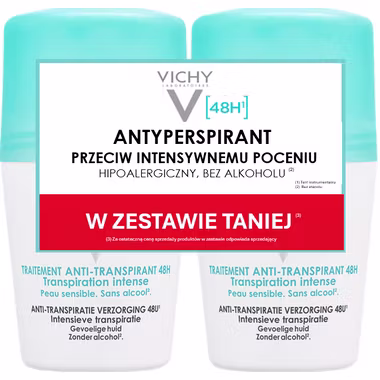 Vichy, dezodorant w kulce, ochrona do 48h, 2x50 ml