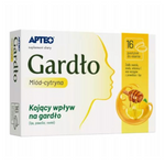 Gardło miód-cytryna Apteo, 16 pastylek do ssania
