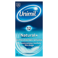 Unimil Natural+, prezerwatywy, 12 sztuk