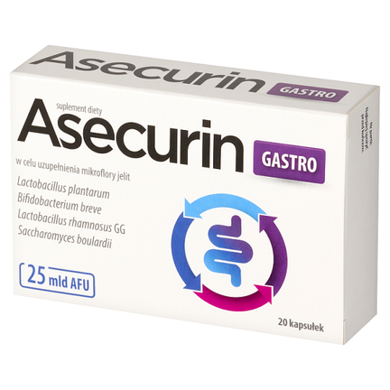 Asecurin Gastro, 20 kapsułek twardych - SUPLEMENT DIETY
