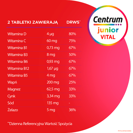 Centrum Vital Junior, 20 tabletek musujących - cena