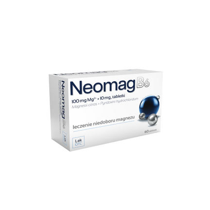 Neomag B6, 100 mg+10 mg, 60 tabletek - zdjęcie produktu