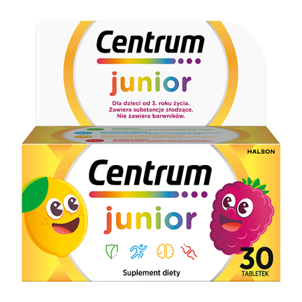 Centrum Junior, zestaw witamin i minerałów dla dzieci 4+, 30 tabletek do ssania - Układ odpornościowy