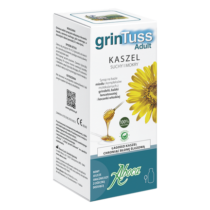GrinTuss Adult dla dorosłych, syrop na kaszel suchy i mokry, 128 g - zdjęcie produktu