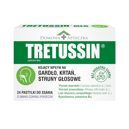 Tretussin, o smaku czarnej porzeczki, 24 pastylek do ssania - zdjęcie produktu