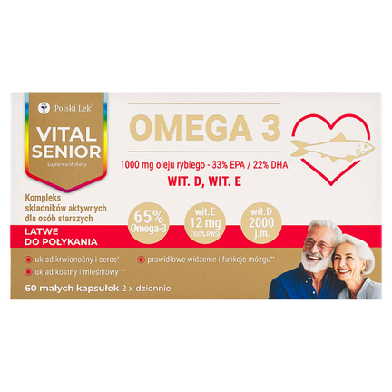 Vital Senior Omega 3, 60 kapsułek miękkich - SUPLEMENT DIETY