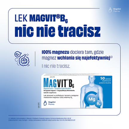 Magvit B6, 50 tabletek powlekanych dojelitowych - 5909990462322
