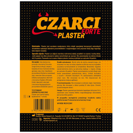 Plaster rozgrzewający Czarci plaster forte, 1 sztuka - zdjęcie produktu