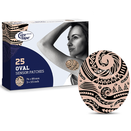 Plastry ochronne na sensor CGM CureTape, tattoo, 25 sztuk - zdjęcie produktu
