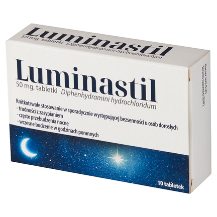Luminastil 50 mg, 10 tabletek - PRODUKT LECZNICZY NIEREFUNDOWANY OTC