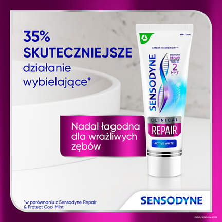 Sensodyne Clinical Repair Active White, pasta do zębów, 75 ml - HALEON POLAND