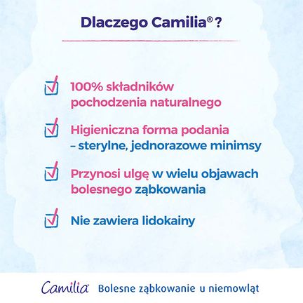 Camilia, roztwór doustny, 10 pojemników jednodawkowych - HOMEOPATYCZNY PRODUKT LECZNICZY ZE WSKAZANIAMI LECZNICZYMI