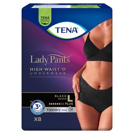 TENA Lady Pants Black wysokim stanem, rozmiar L, 8 sztuk - zdjęcie produktu