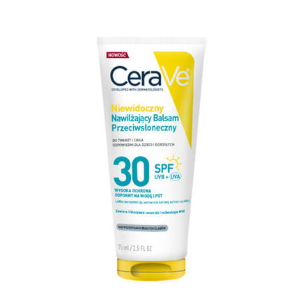 Cerave Sun, niewidoczny nawilżający balsam przeciwsłoneczny SPF 30, 75 ml - zdjęcie produktu