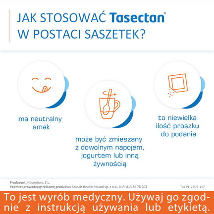 Tasectan dla dzieci 250 mg, 20 saszetek - Apteline.pl