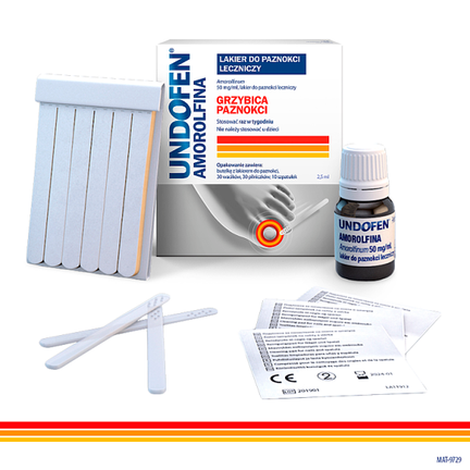 Undofen Amorolfina, 50 mg/ml, lakier do paznokci, 2,5 ml - PERRIGO