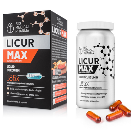 Licur Max, płynna kurkumina, 60 kapsułek - zdjęcie produktu
