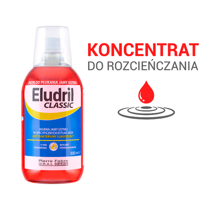 Eludril Classic, płyn do płukania jamy ustnej, 500 ml - PŁYN DOUSTNY