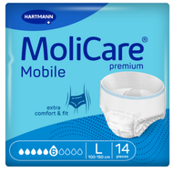 Majtki chłonne MoliCare Premium Mobile, 6/10 kropli, rozmiar L, 14 sztuk