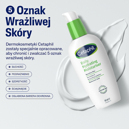 Cetaphil, krem nawilżający do twarzy na dzień z kwasem hialuronowym, 88 ml - Nawilżające, Ochronne, Regenerujące, Wygładzające
