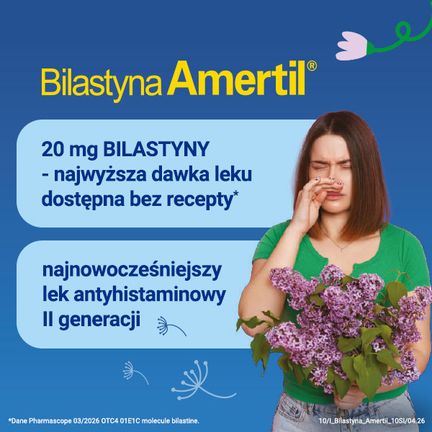 Bilastyna Amertil, 20 mg, 10 tabletek - 5909991476113