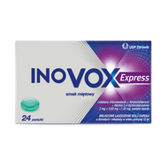 Inovox Express smak miętowy, 2 mg + 0,60 mg + 1,20 mg, 24 pastylki twarde