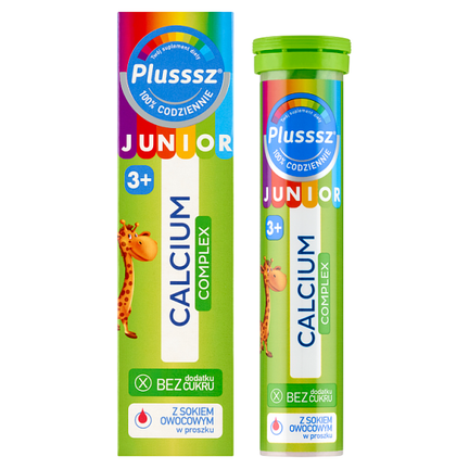 Plusssz Junior Calcium Complex, 20 tabletek musujących - zdjęcie produktu