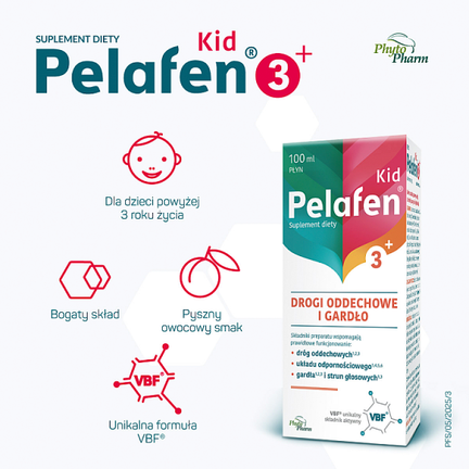 Pelafen KID 3+, syrop, 100 ml - Układ oddechowy, Układ odpornościowy