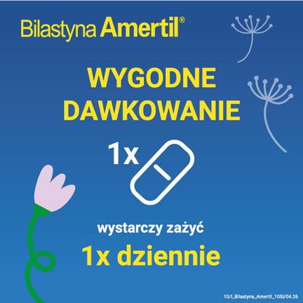 Bilastyna Amertil, 20 mg, 10 tabletek - Przeciwalergiczne
