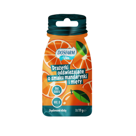 Dosfarm, drażetki o smaku mandarynki i mięty, 19 g - zdjęcie produktu