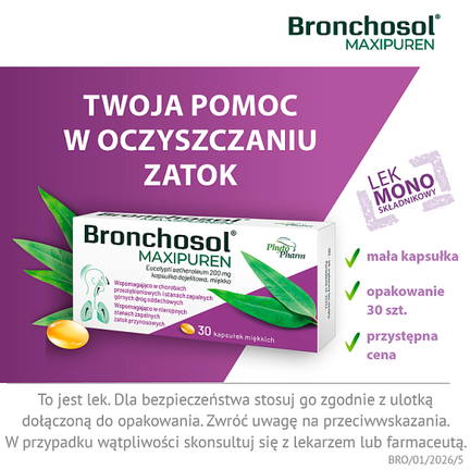 Bronchosol MAXIPUREN, 30 kapsułek dojelitowych  - KAPSUŁKI