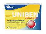 Uniben 3 mg, smak cytrynowy, 20 pastylek twardych