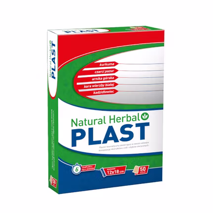 Plaster ziołowy Natural Herbal Plast 12x18 cm, 50 sztuk - zdjęcie produktu