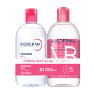 Zestaw: Bioderma Sensibio H2O, woda micelarna, 2 x 500 ml