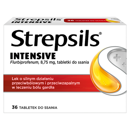 Strepsils Intensive, na ostry ból gardła, 36 tabletek do ssania - zdjęcie produktu