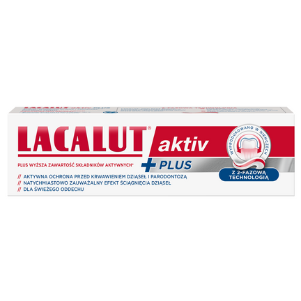Lacalut Aktiv Plus, pasta do zębów, 75 ml - KOSMETYK