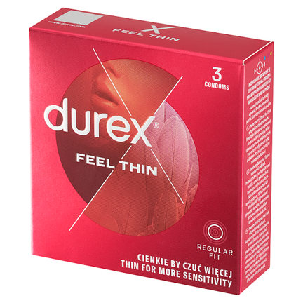 DUREX, prezerwatywy, Feel Thin Fetherlite Elite, 3 sztuki - WYRÓB MEDYCZNY