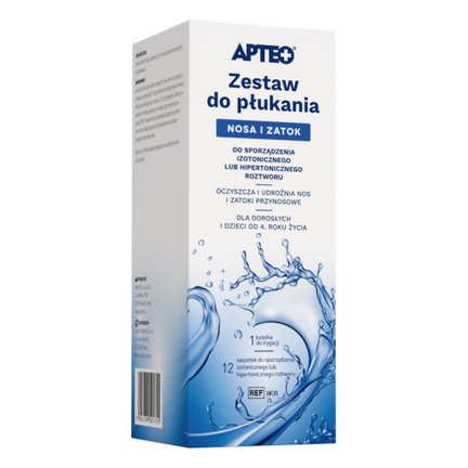 APTEO, zestaw do płukania nosa i zatok, 12 saszetek - zdjęcie produktu