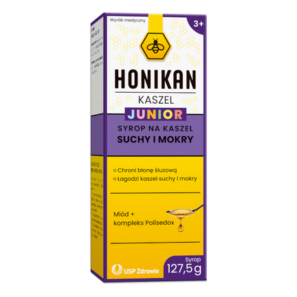 HONIKAN Junior, syrop, na kaszel suchy i mokry, 127,5 g - zdjęcie produktu