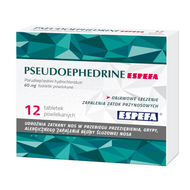 Pseudoephedrine Espefa 60 mg, 12 tabletek powlekanych