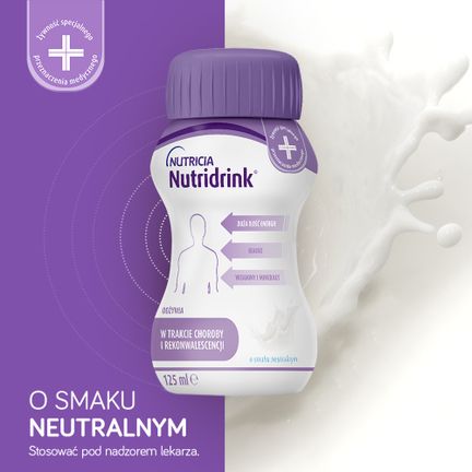 Nutridrink o smaku neutralnym, 4 x 125 ml  - ŻYWNOŚĆ SPECJALNEGO PRZEZNACZENIA MEDYCZNEGO