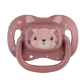 Canpol babies Smoczek silikonowy 6-18m symetryczny Cute Animals, różowy, 1 sztuka - zdjęcie produktu