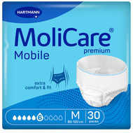 Majtki chłonne MoliCare Premium Mobile, 6/10 kropli, rozmiar L, 30 sztuk