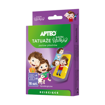 Tatuaże zestaw plastrów, Rodzina Pętelków, 16 sztuk - zdjęcie produktu