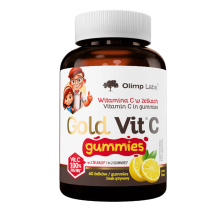 Gold Vit C Gummies, smak cytrynowy, 60 żelek - zdjęcie produktu