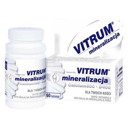 Vitrum Calcium 600 + D400 Mineralizacja, 60 tabletek - zdjęcie produktu