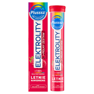 Plusssz Elektrolity + 100% Multiwitamina Malina i Granat, 24 tabletki musujące