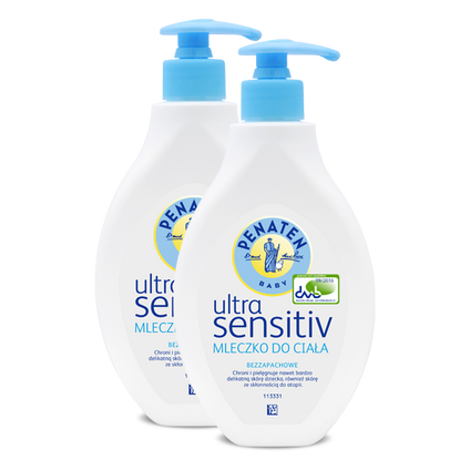 JOHNSON &amp; JOHNSON Penaten Baby Ultra Sensitiv, zestaw promocyjny, mleczko do ciała, 400 ml x 2 — Składniki i ocena