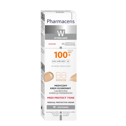 Pharmaceris W Medi Protect Tone, krem ochronny BB, 01 Ivory, 40 ml - zdjęcie produktu