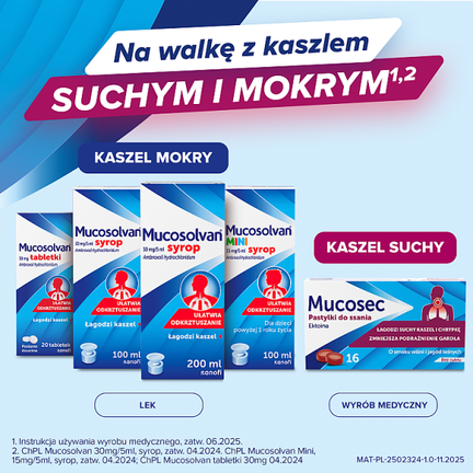 Mucosec, pastylki do ssania bez cukru, 16 pastylek - Dorosły